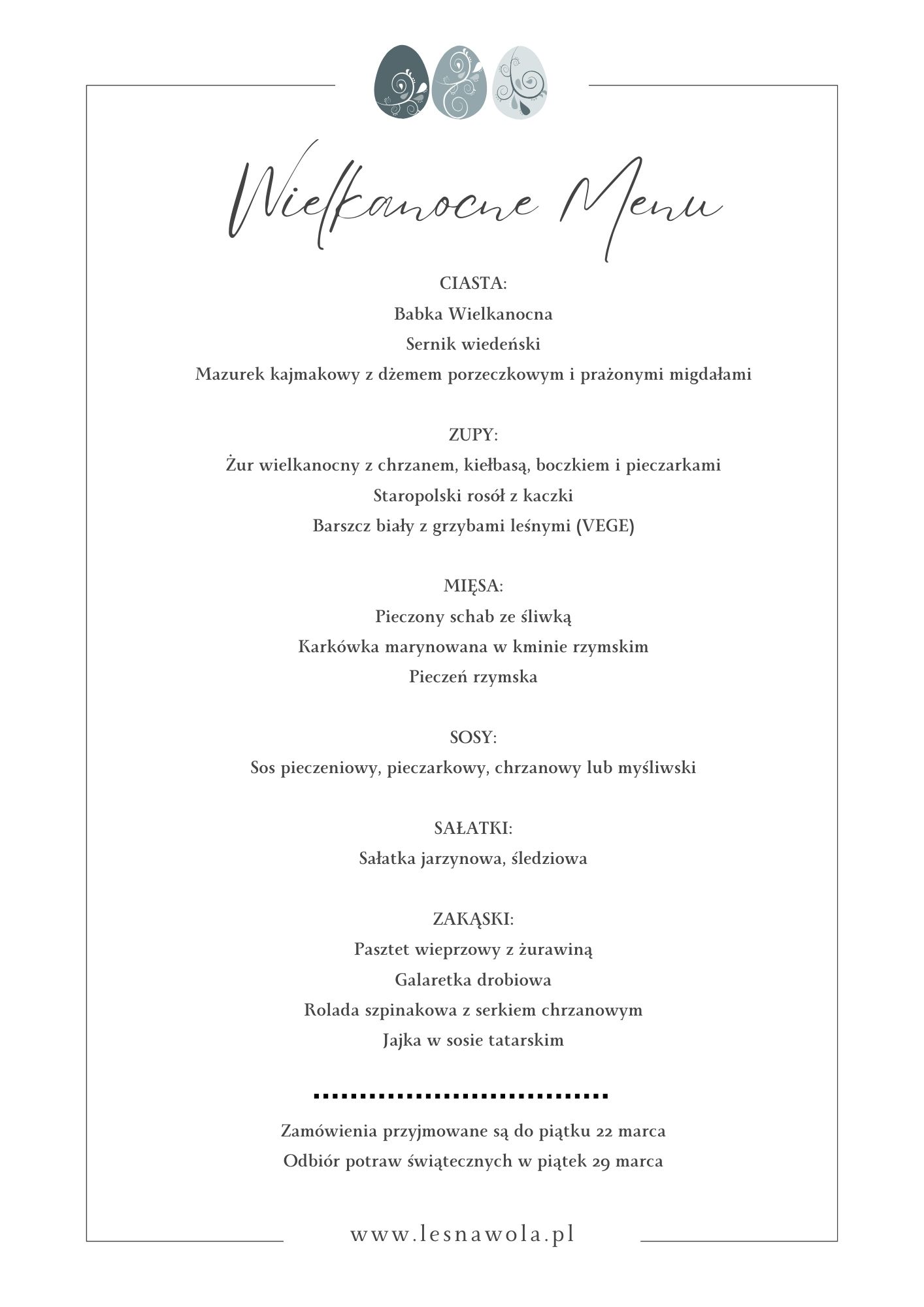 menu wielkanocne